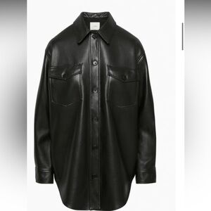 Aritzia Wilfred Ganna Leather shirt jacket
